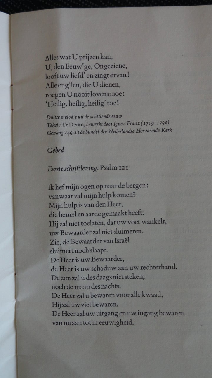Huwelijk Beatrix en Claus Orde van dienst in de Westerkerk te Amsterdam op