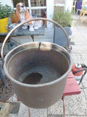 Zware rood koperen ketel