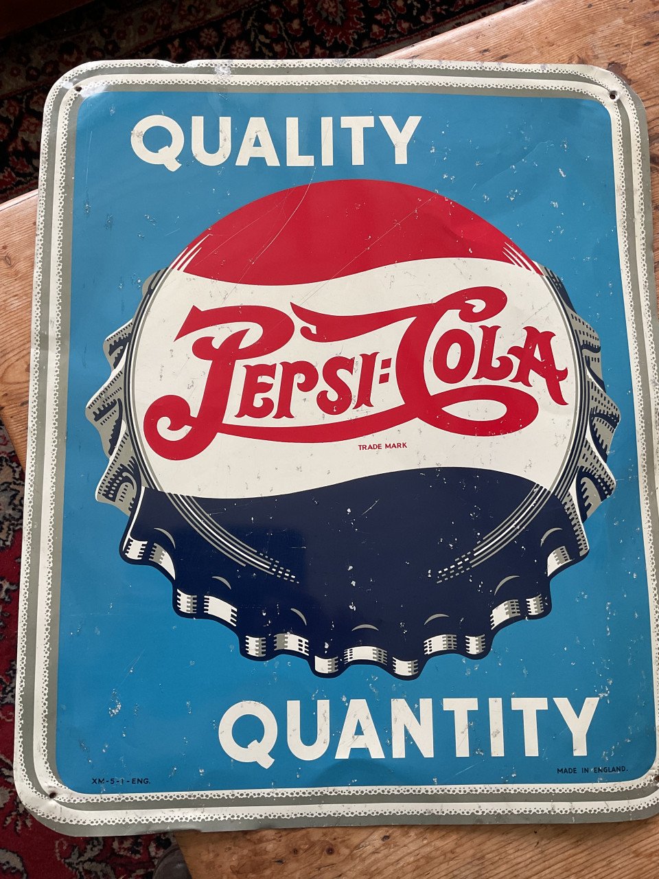 Vintage reclamebord Pepsi Cola