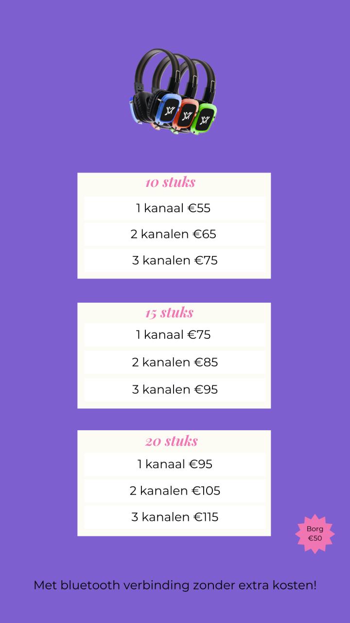 Silent disco koptelefoons te huur