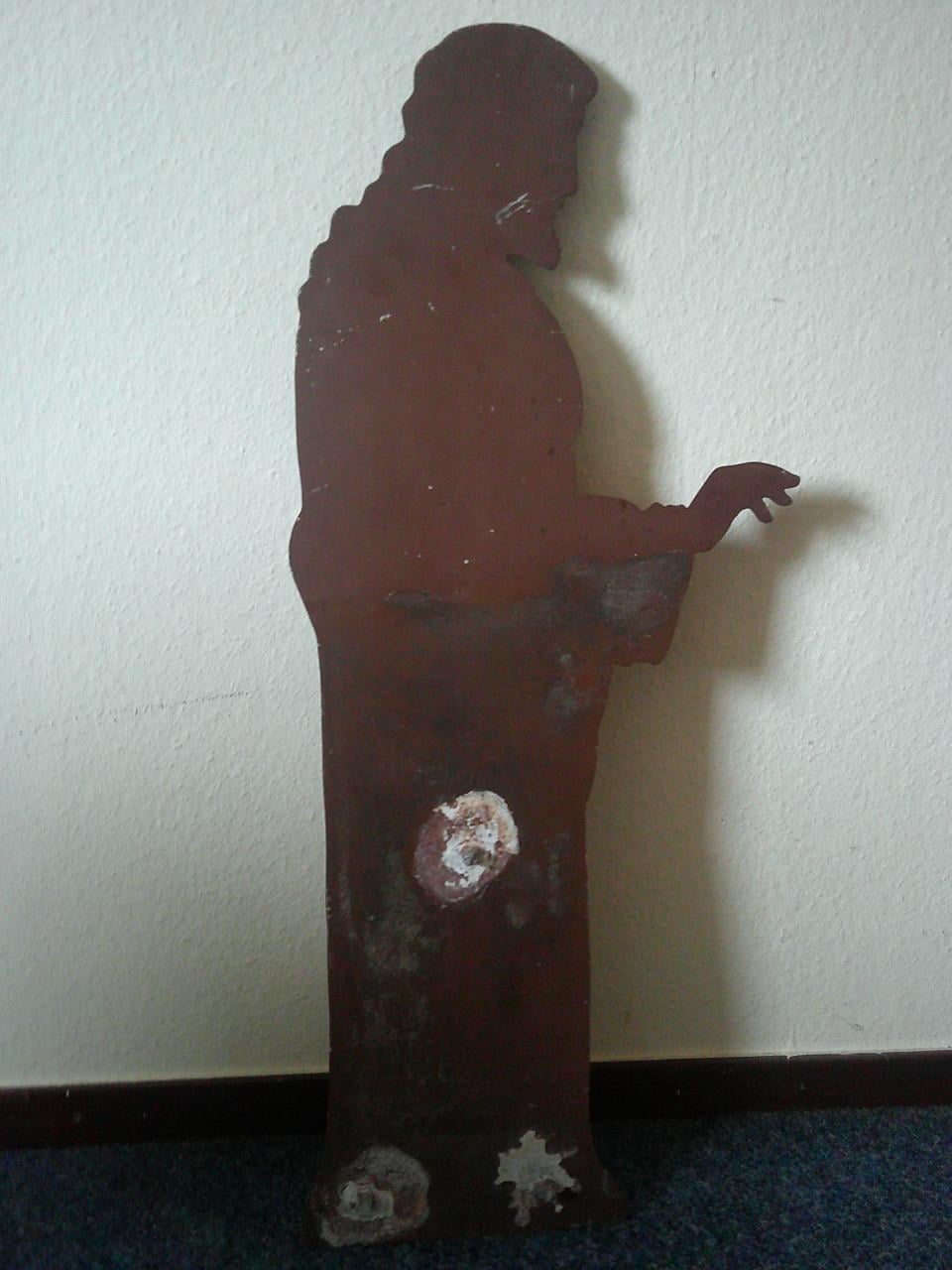 UITZONDERLIJK HEILIG HART BEELD ,ALUMINIUM,82 CM.