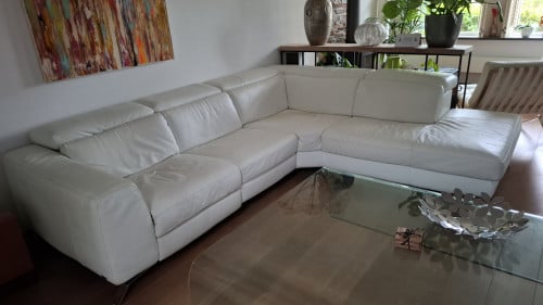 Hoekbank wit leer Natuzzi Editions