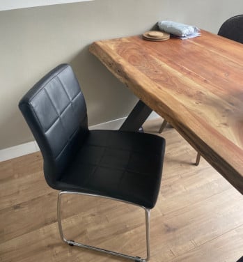 2x kunst lederen stoelen eetkamerstoel