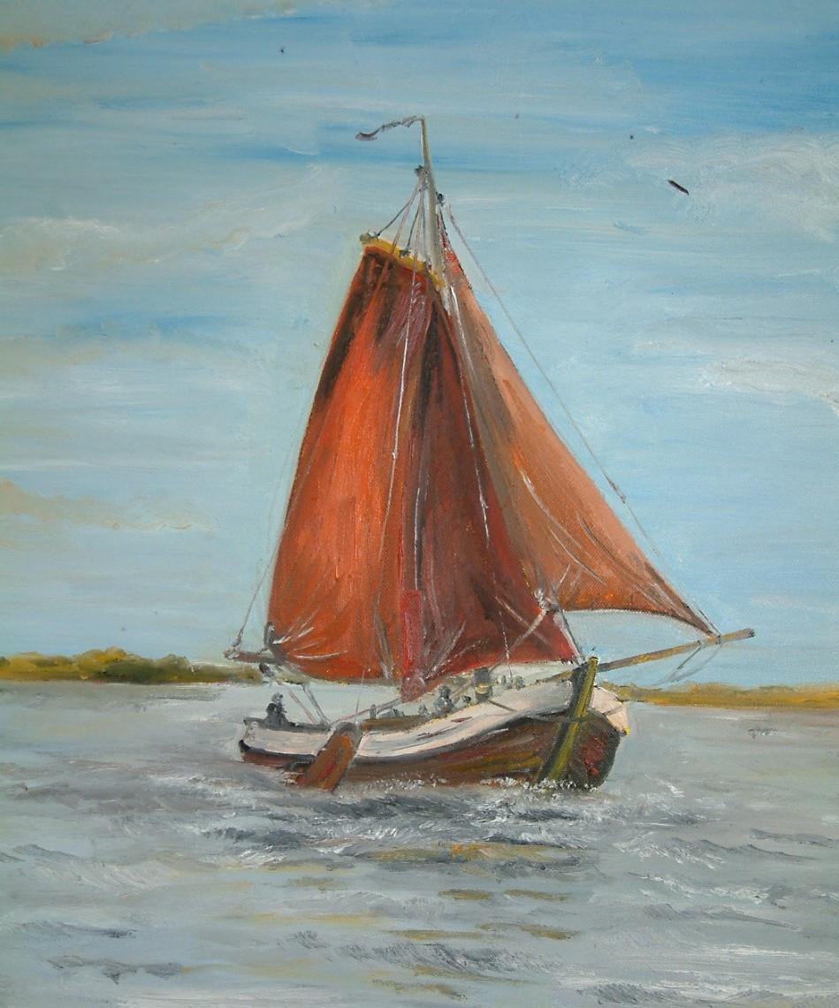 Schilderijen  oude visserij zeilers Jac Caljouw  Arnemuiden schilderijen