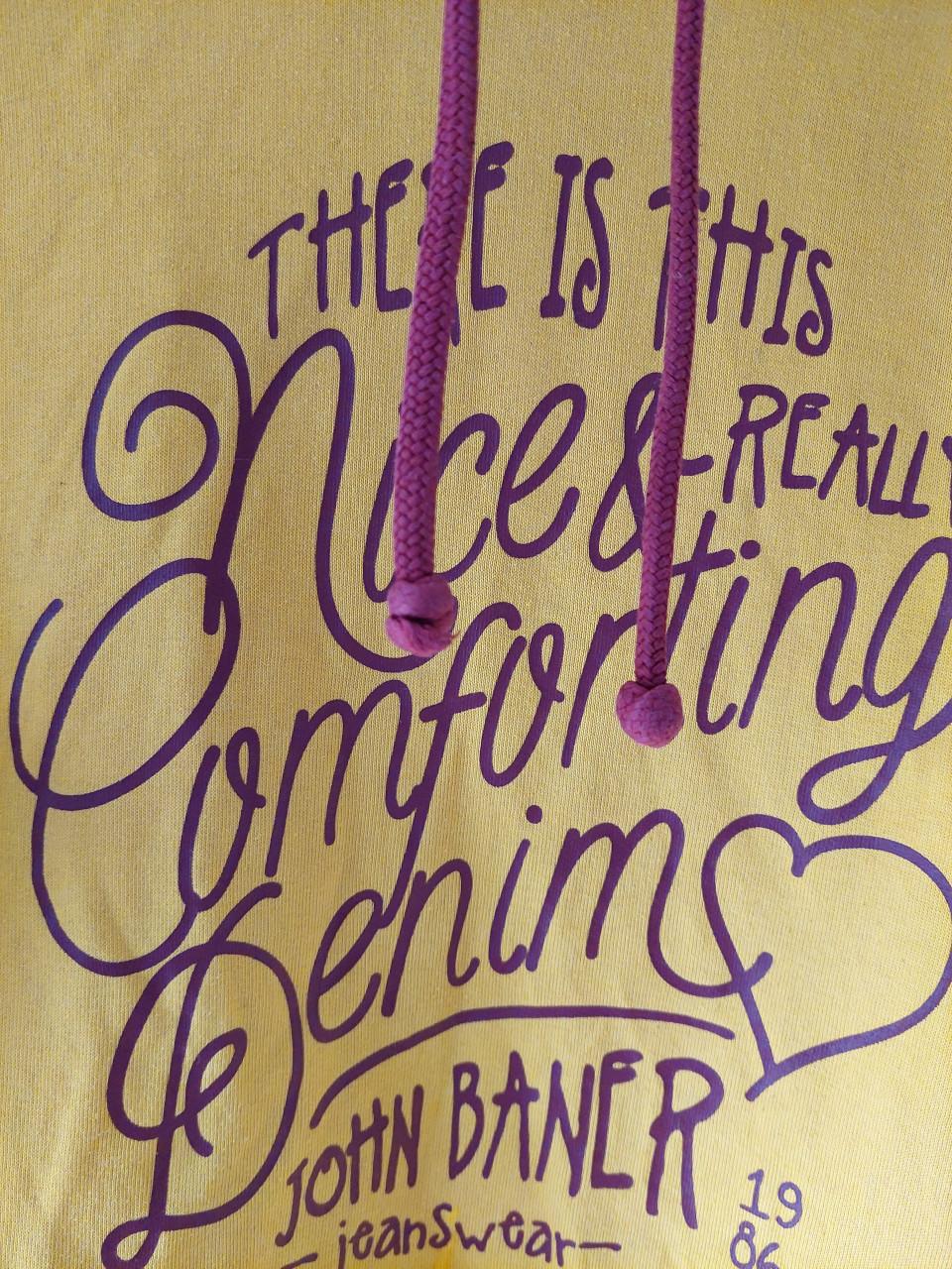 Okergele hoody & damesskinny mt M/L John Baner