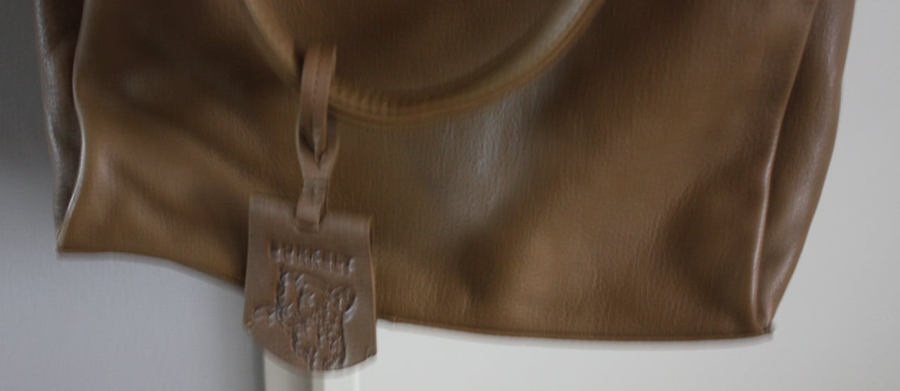 Nieuwe leren tas bruin-beige