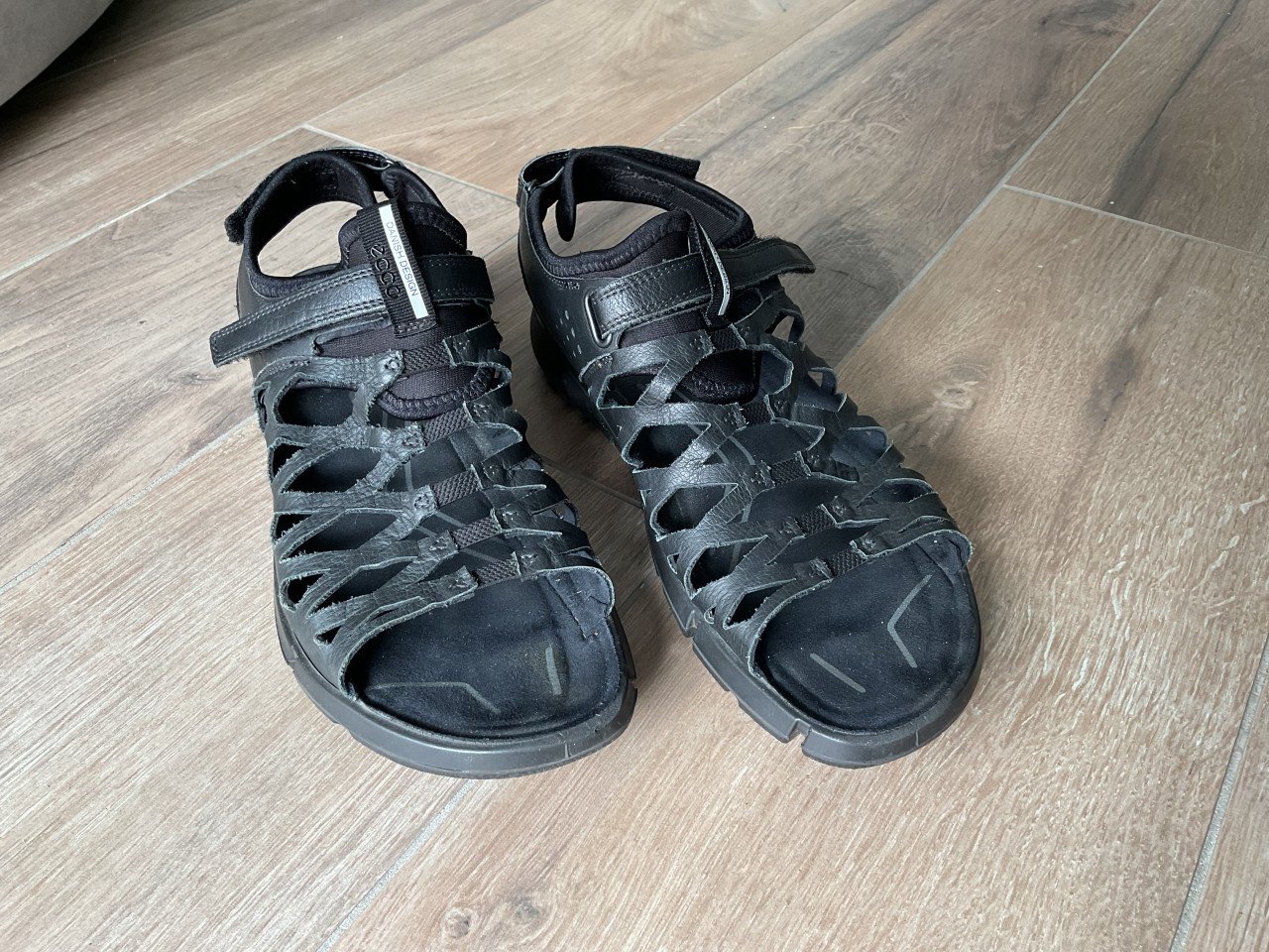 Ecco zwart leren dames sandalen maat 41
