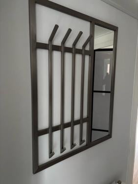 Kapstok met spiegel RVS