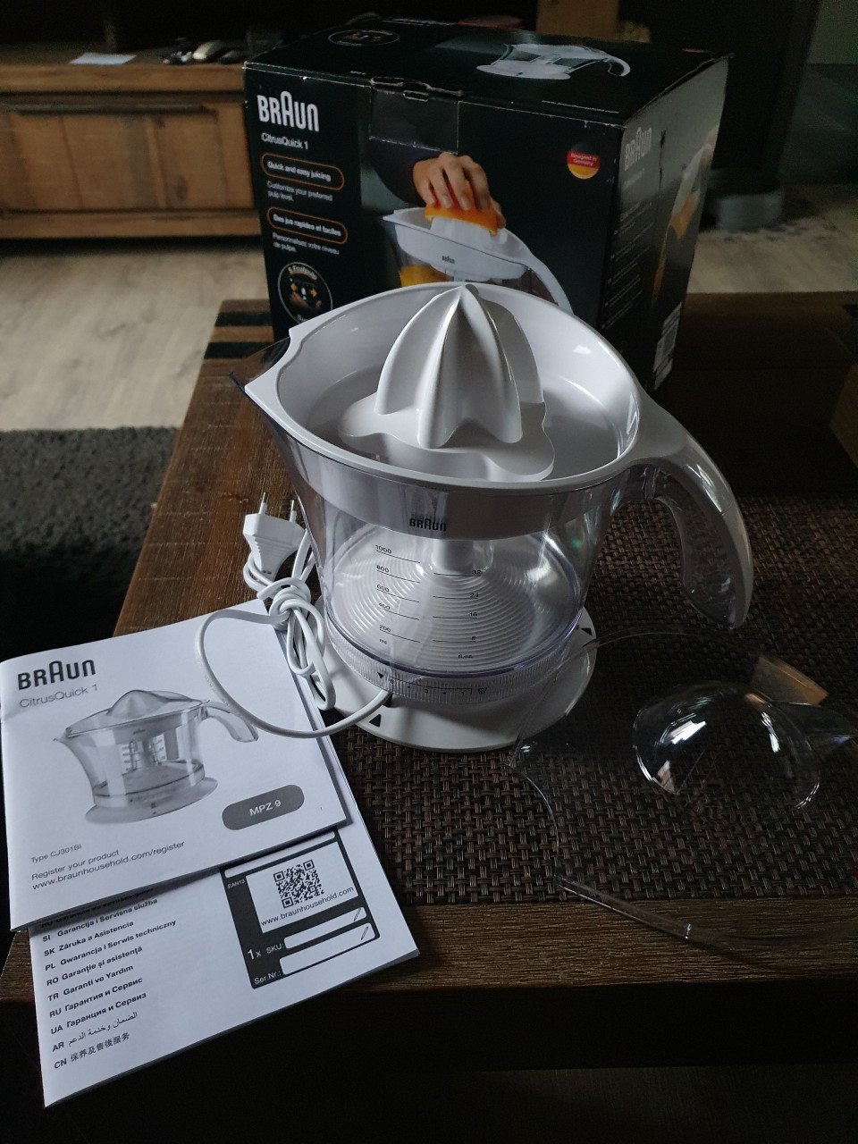 Nieuwe krachtige Braun citruspers, met vruchtvlees standen, in doos....