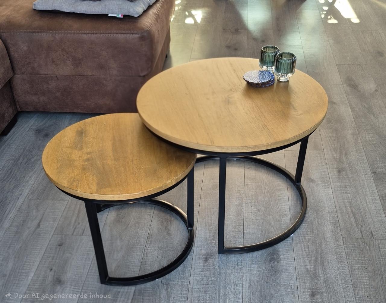 ✨ Te koop: Set van 2 moderne ronde salontafeltjes ✨