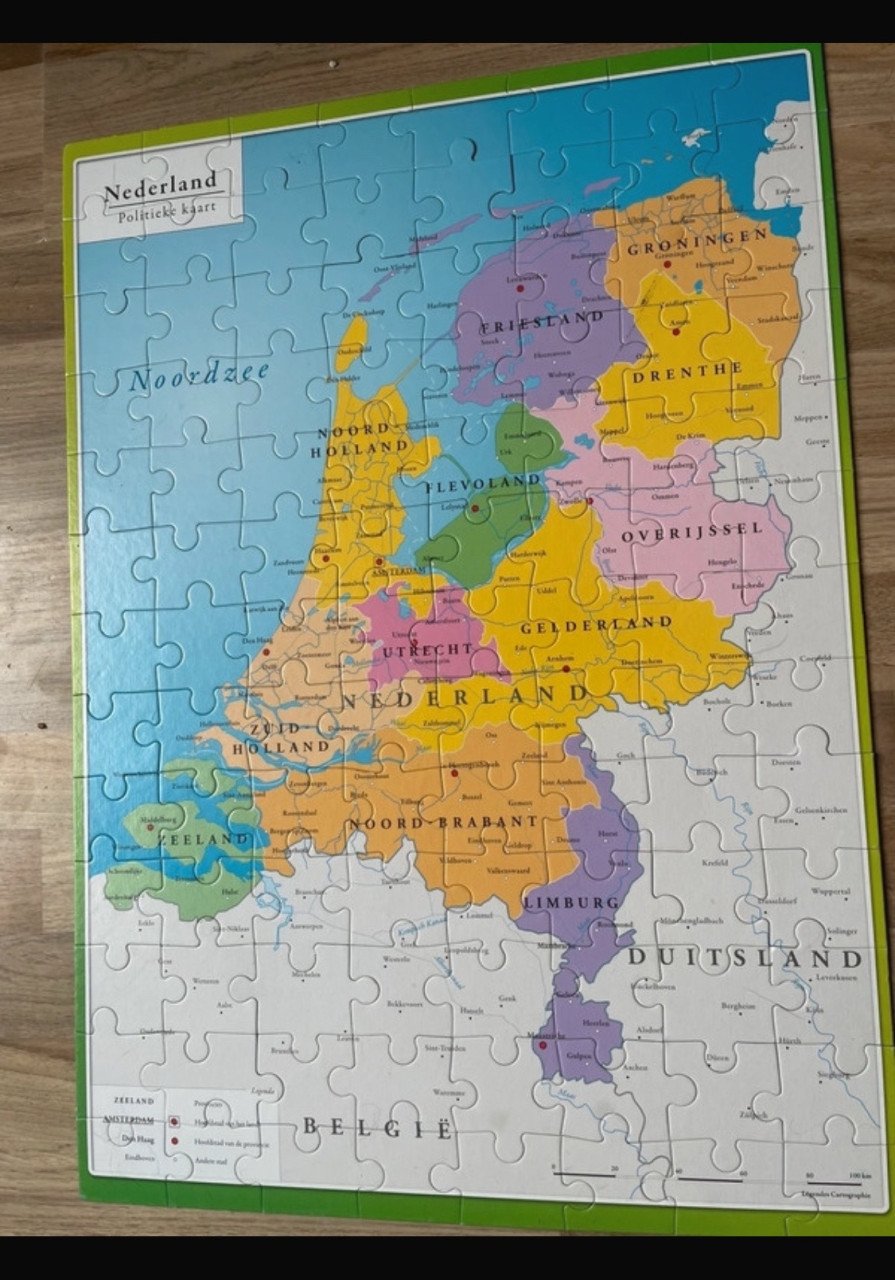 Geografische puzzel nederland
