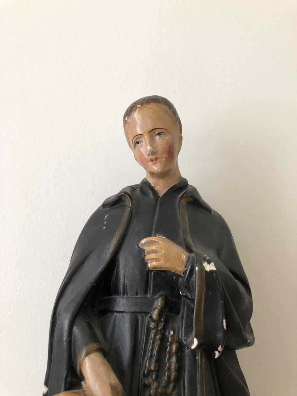 Mooi groot brocante heilig beeld, st. Gerardus Majella