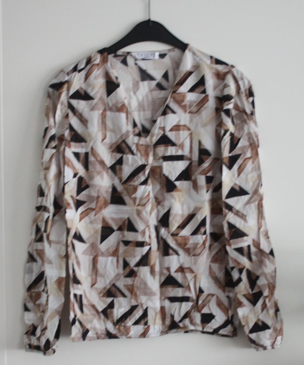 Shirt met print zwart wit beige maat s