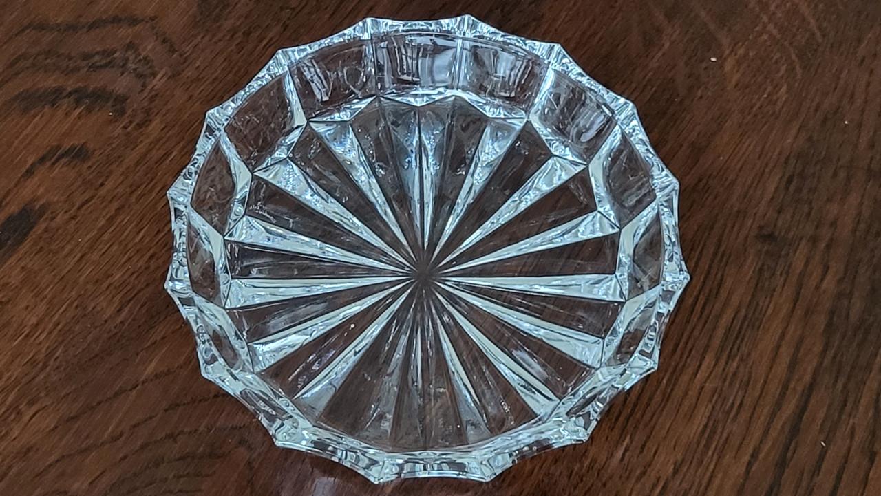 Kristallen schaaltje / onderzetter dia 12,5 cm