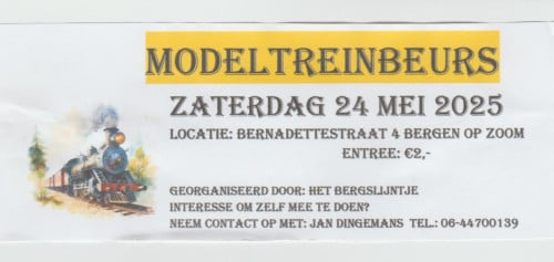Modeltreinbeurs zaterdag 24 mei Bergen op Zoom