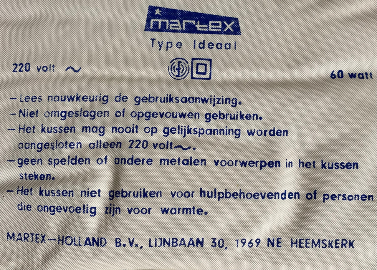 Martex elektrisch warmtekussen rug