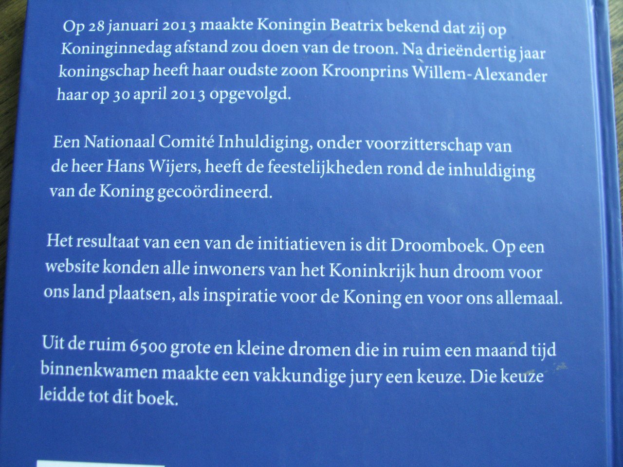 Boek, Mijn droom voor ons land.
