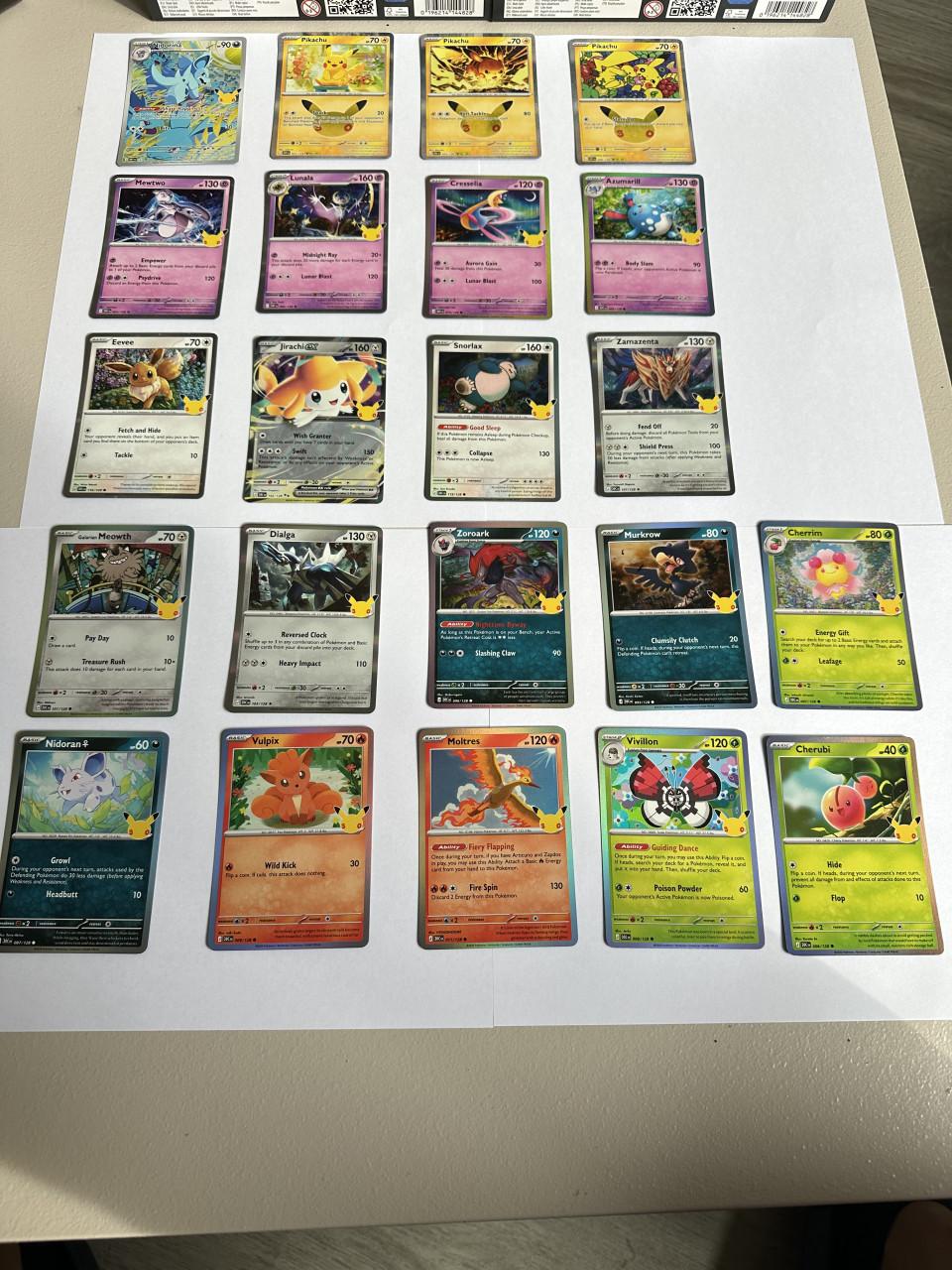 22 pokemonkaarten 30th celebration nieuwe staat