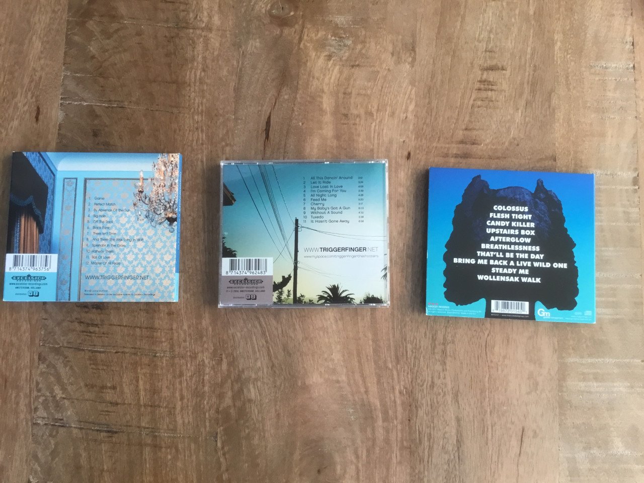 Triggerfinger cd’s. Per stuk 3 euro. Alle drie 8 euro.