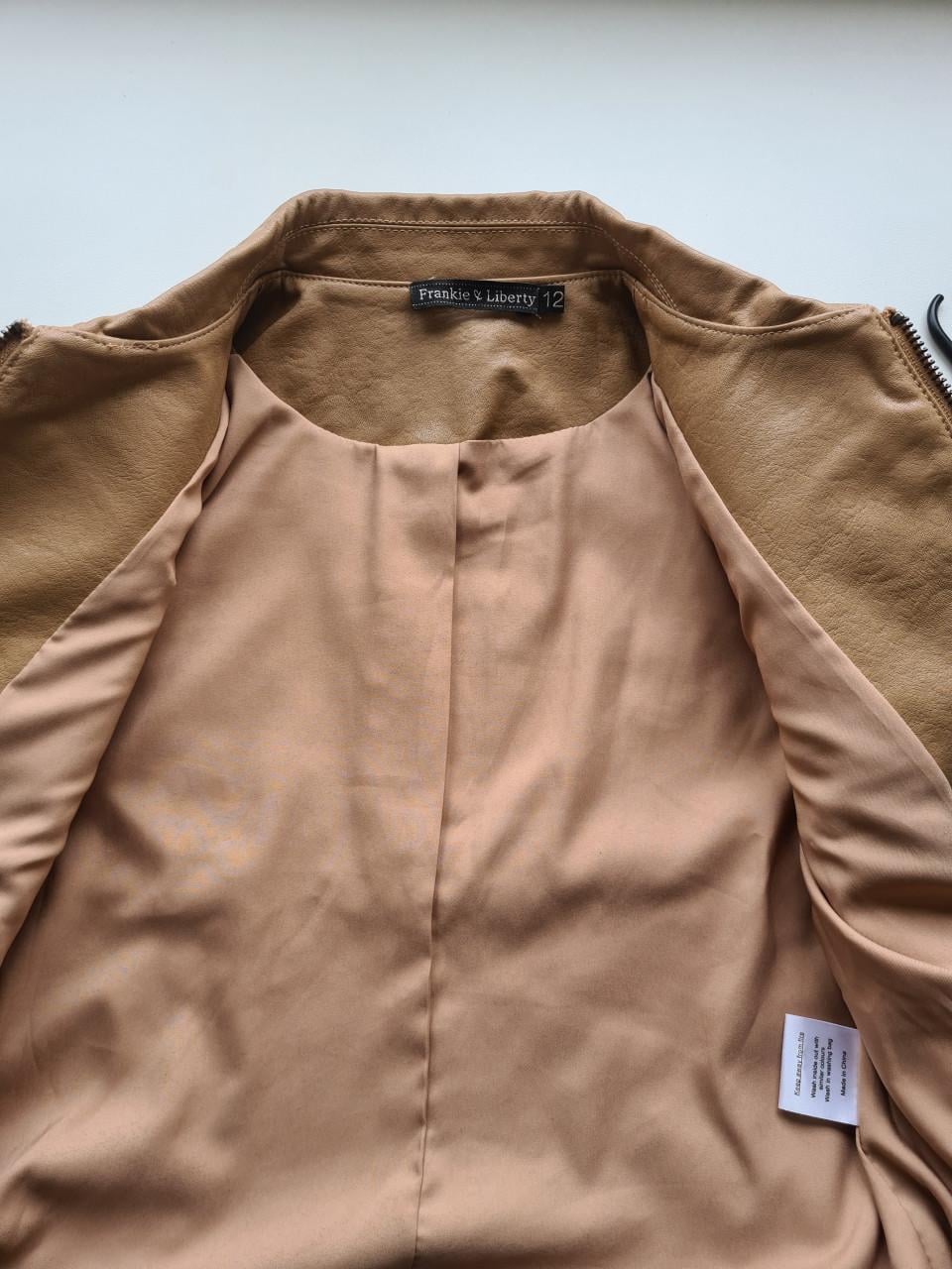 Beige, bruin PU leer jackje Frankie & Liberty  Mt 146-152