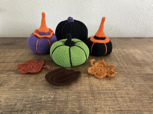 3x Pompoenen set