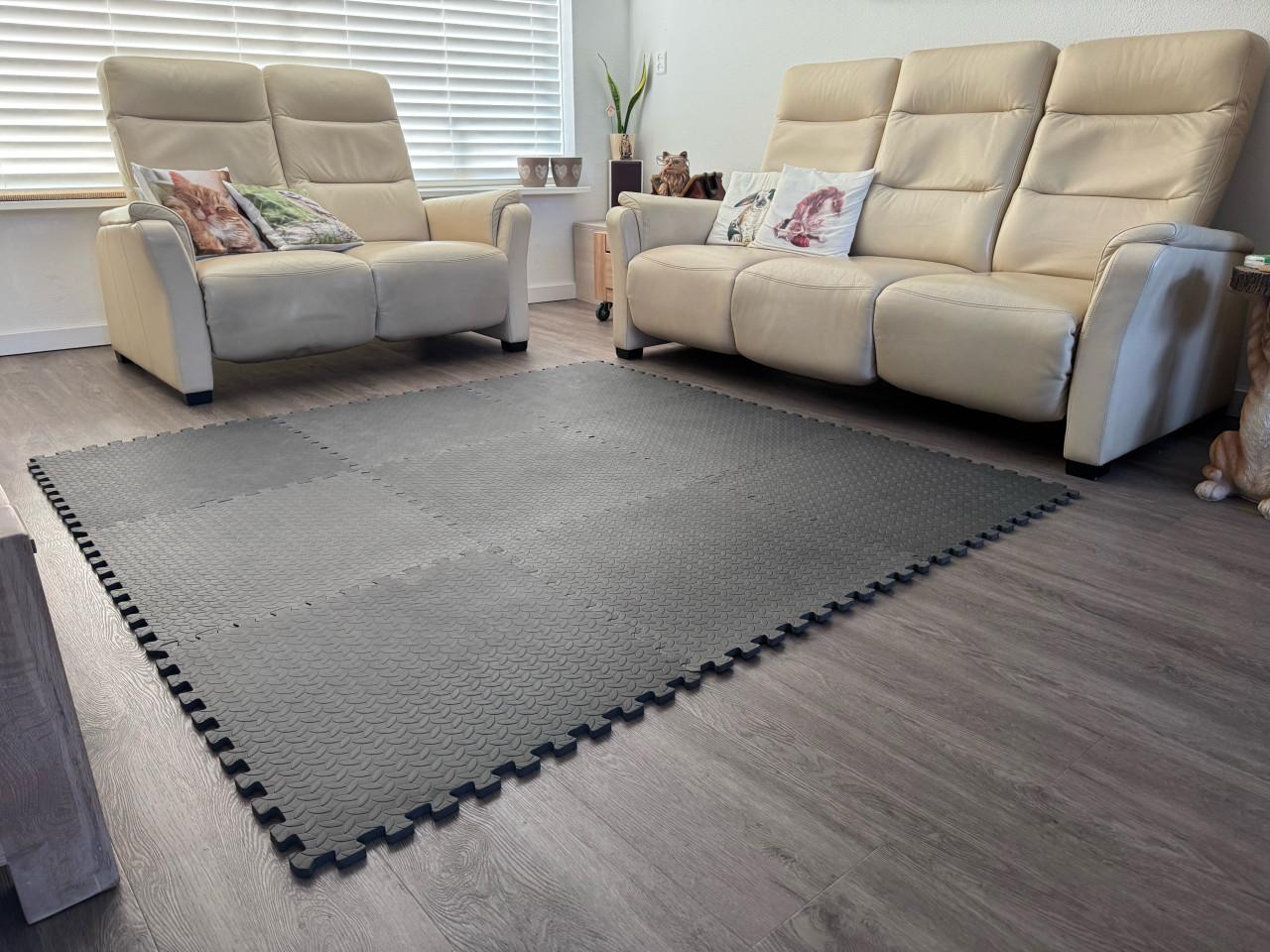 Grijze Interlock Mat Tegels 60x60cm - 9 Stuks