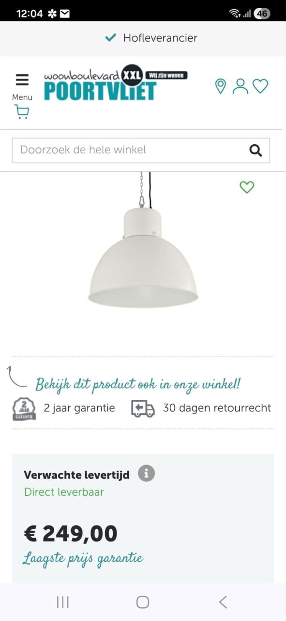 Hanglamp (2 stuks) VT Wonen Wit