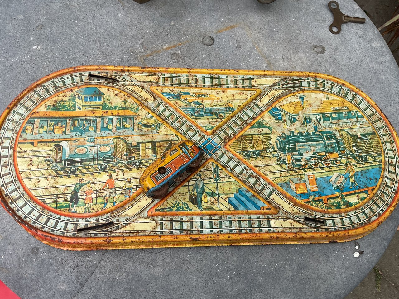 Vintage blikken speelgoed trein