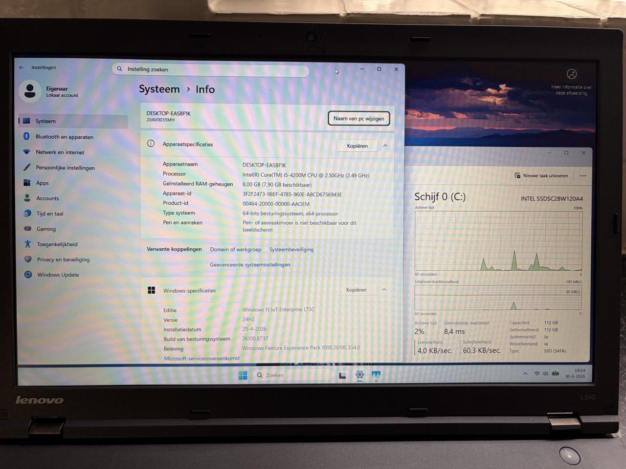 Lenovo ThinkPad L540 i5-4200M 8Gb-RAM 120Gb-SSD Win11 IoT 50€
