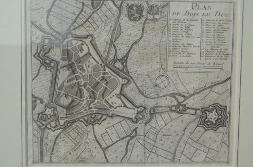 Fraaie Franse kopergravure Den Bosch 1743