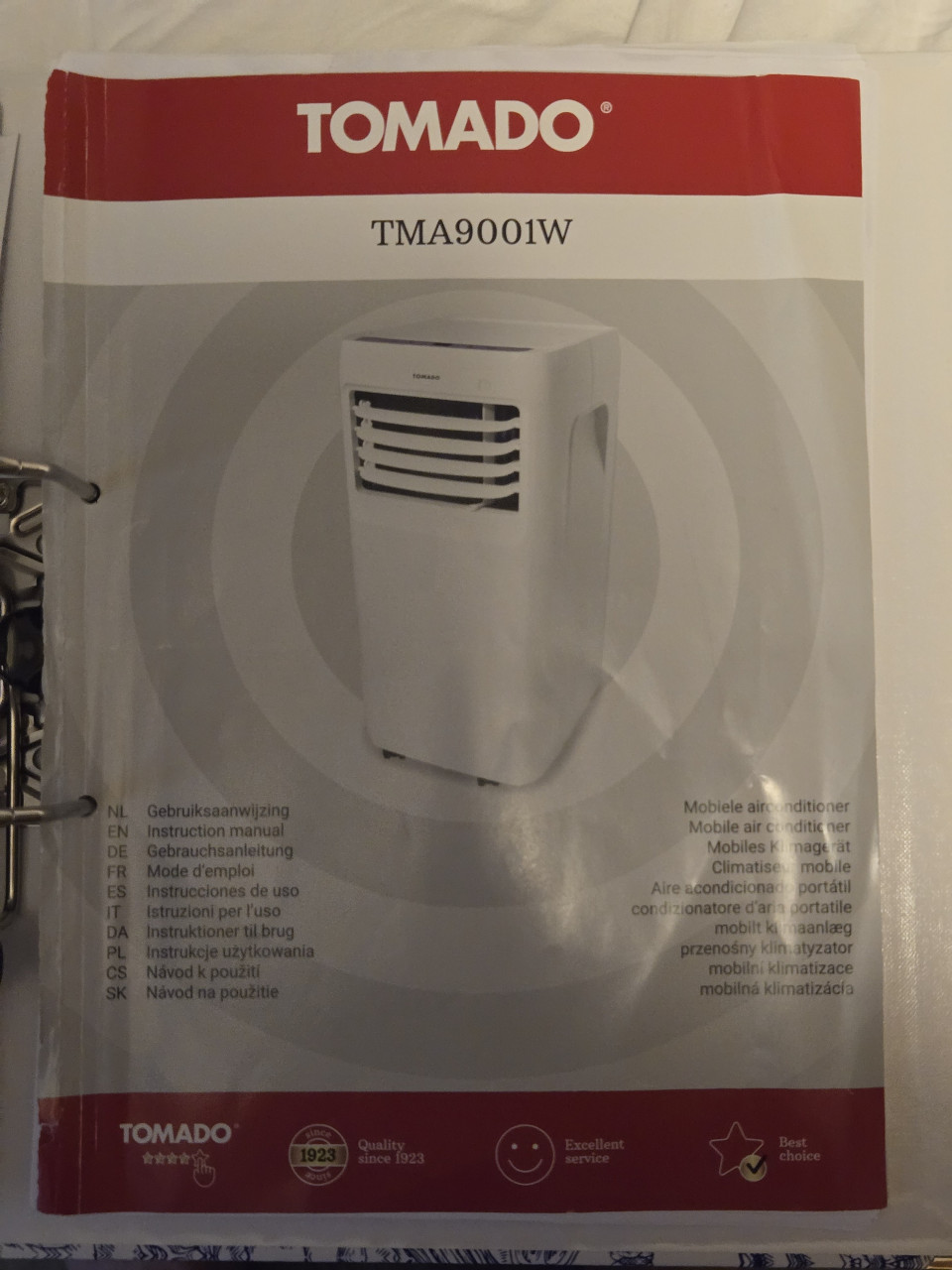 Mobiele airco Tomado 9000 BTU met afstandbediening