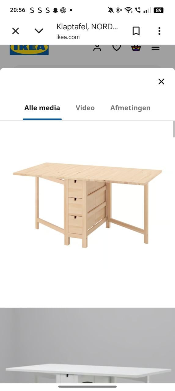 Inklapbare eettafel