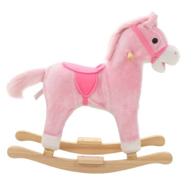 Hobbeldier paard 65x32x58 cm pluche roze casa xl