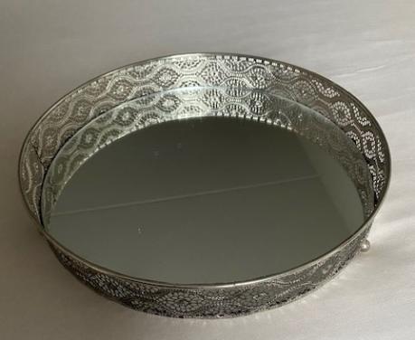 Decoratie blad met spiegel erin