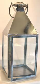 Lantaarn voor kaars - windlicht roestvrij staal en glas indoor/outdoor