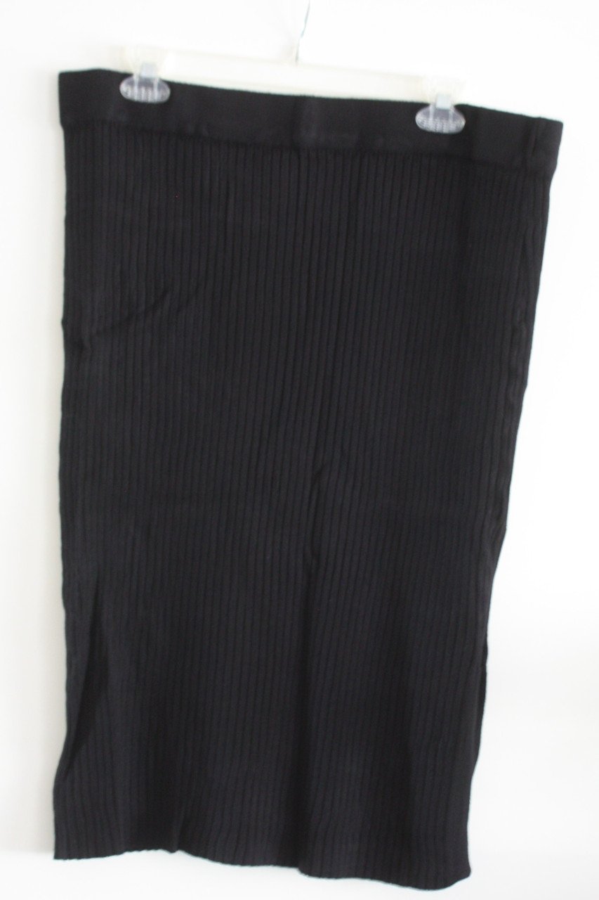 Zwarte ribbel rok  maat xl