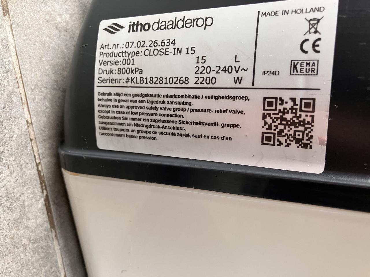 Itho Daalderop boiler 15 liter