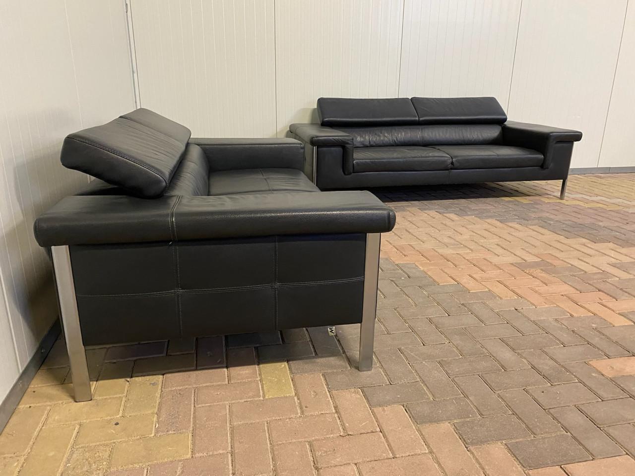 GRATIS LEVERING HEEL NL Montel Leer Bankstel 3 + 2,5 Zits