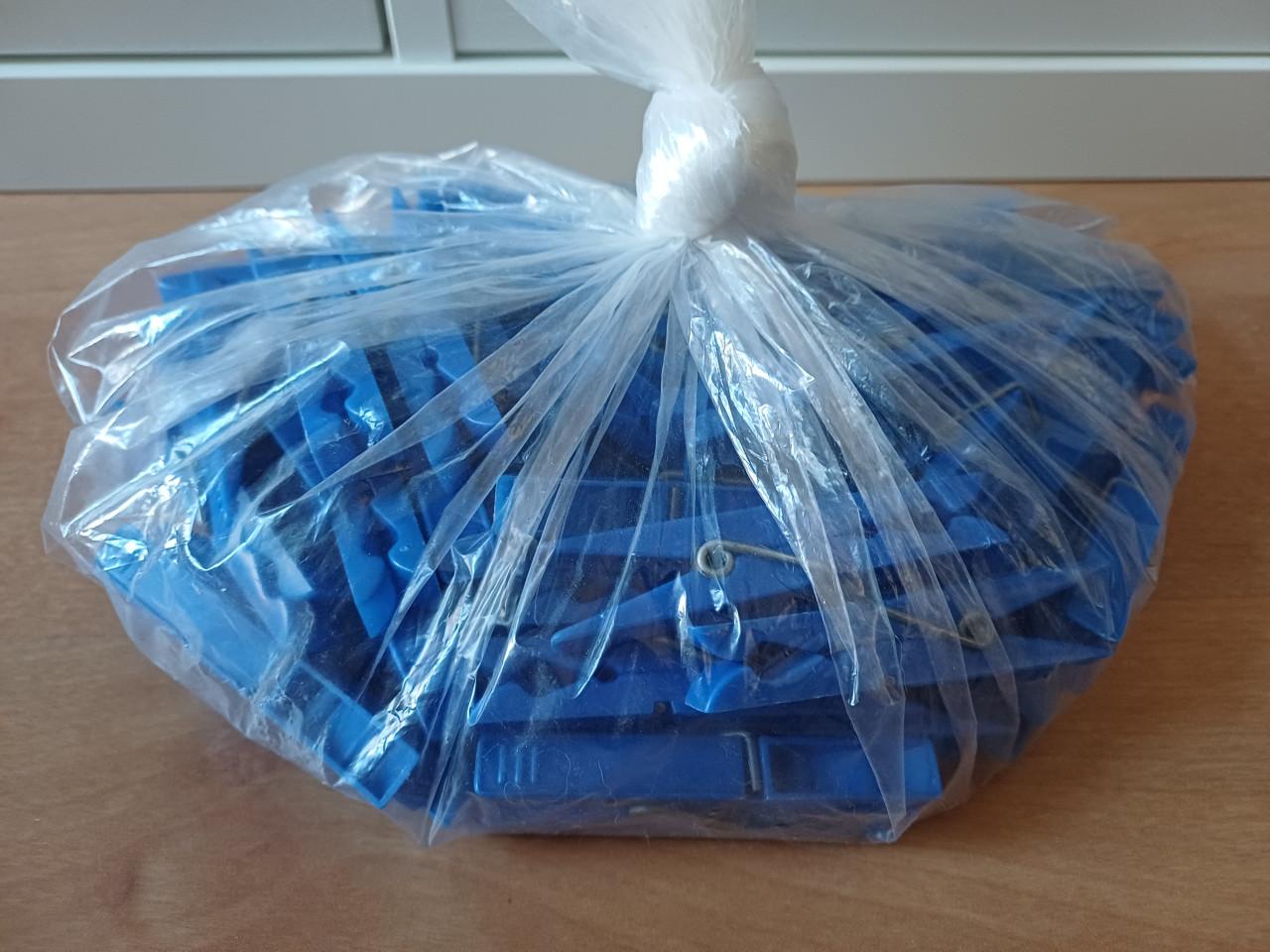 Goede kwaliteit wasknijpers: 80 stuks, blauw plastic