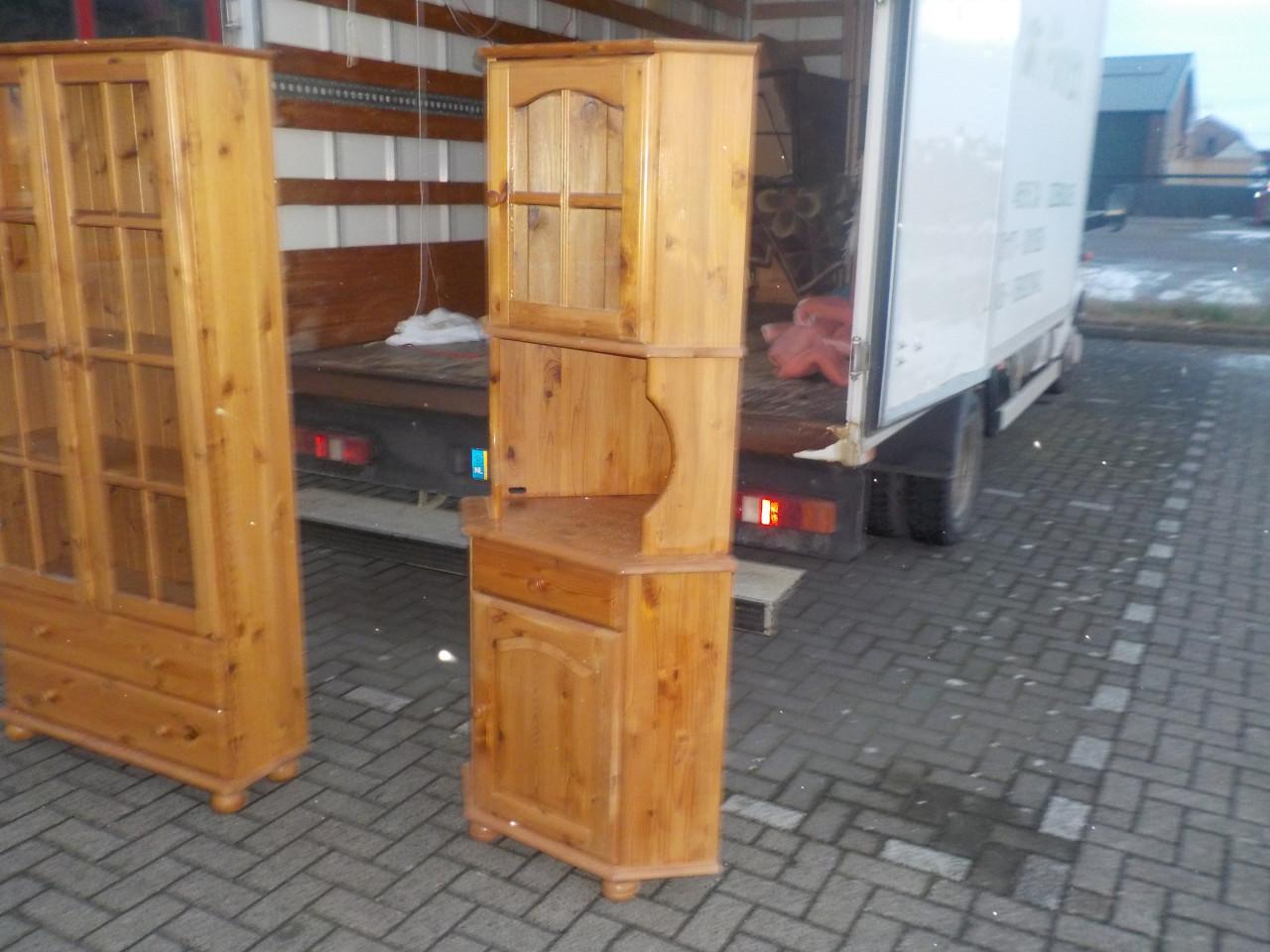 Massief grenen hoekkast