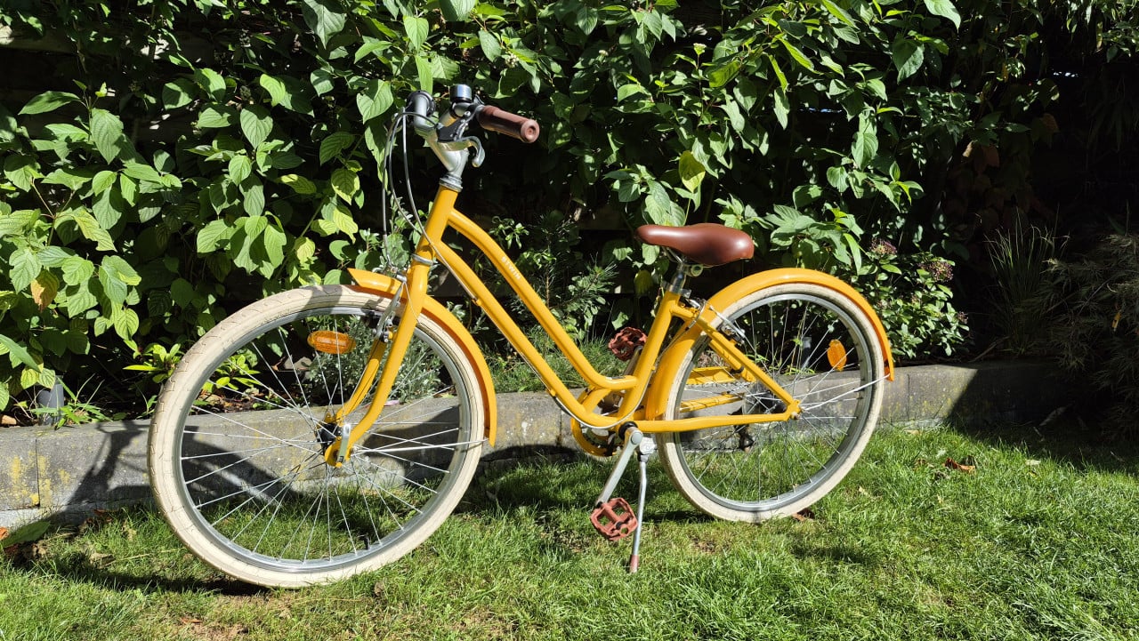 Fiets geel meisjesfiets, citybike, mountainbike, 24" Btwin