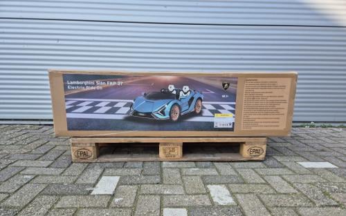 Nieuwe elektrische kinderauto Lamborghini Sian 2 zits 24v (Blauw)