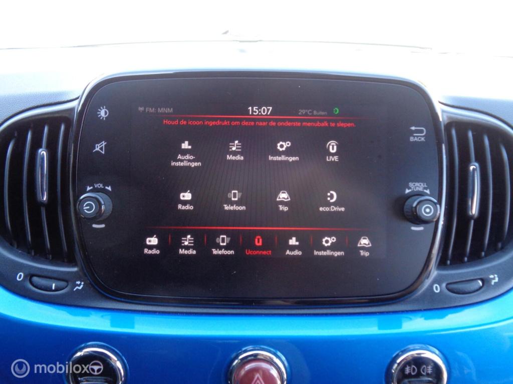 Fiat 500 1.2 sport/groot navi/ecc airco/lm velgen/dig dash/zwarte hemel stu