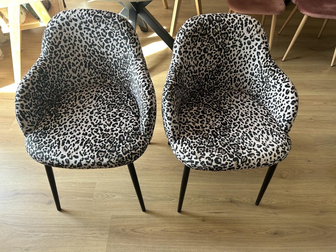 Eetkamer stoel panterprint 2x