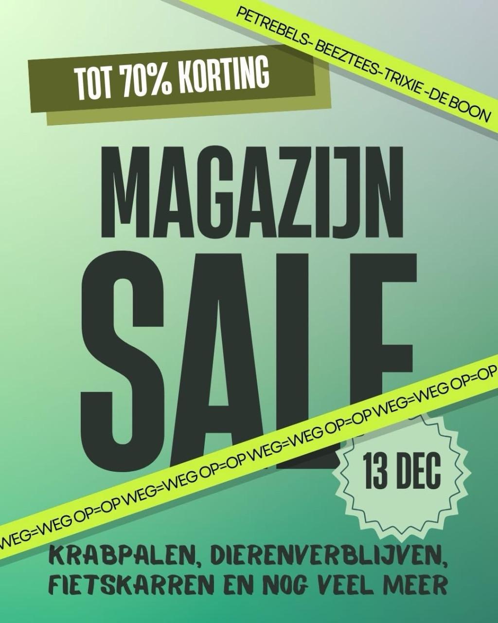Magazijn opruiming met kortingen tot wel 70%