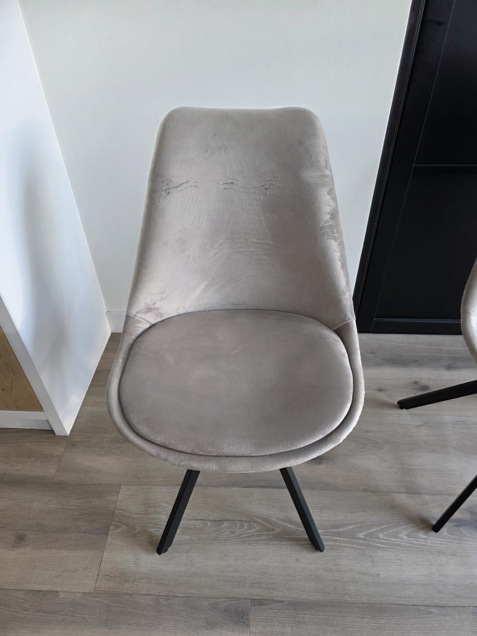 Eettafelstoelen 2x velvet champagne