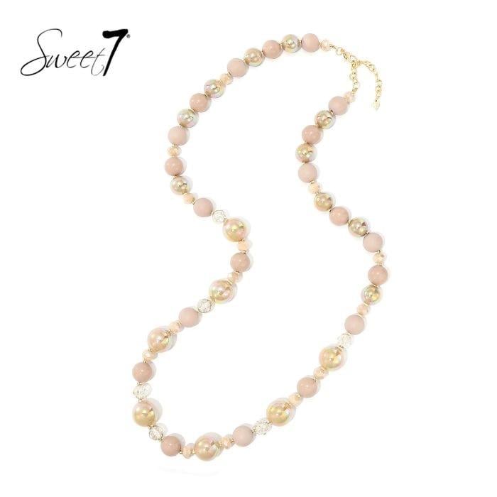 Halsketting beige met verschillende tinten