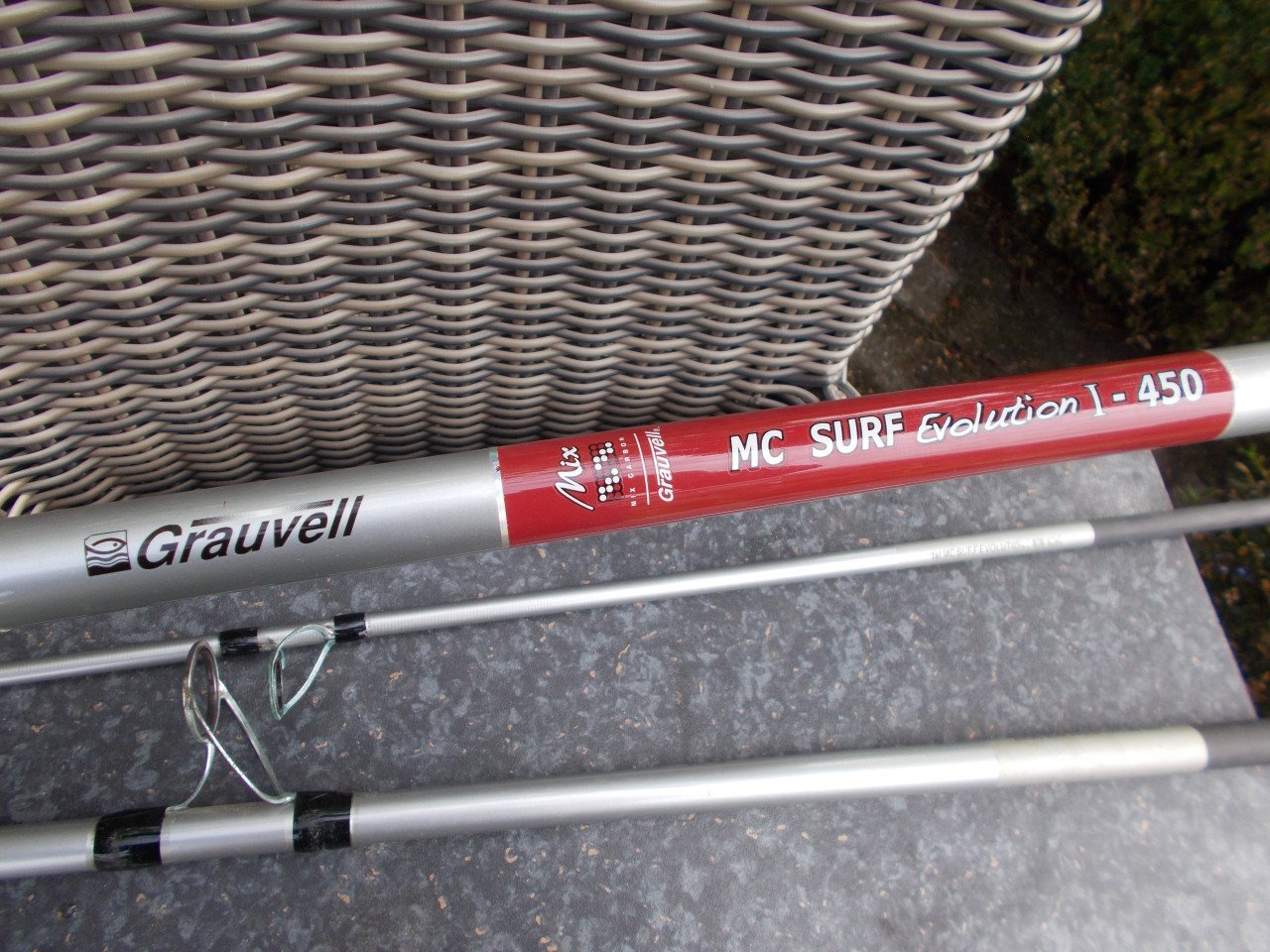 GRAUVELL driedelige strandhengel, lengte 450 cm w.g. 200 gram