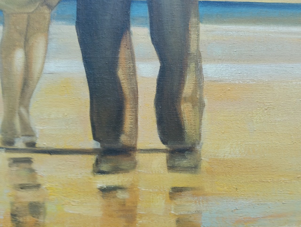 Fraai schilderij "Mad Dogs" van Jack Vettriano in zgstaat!