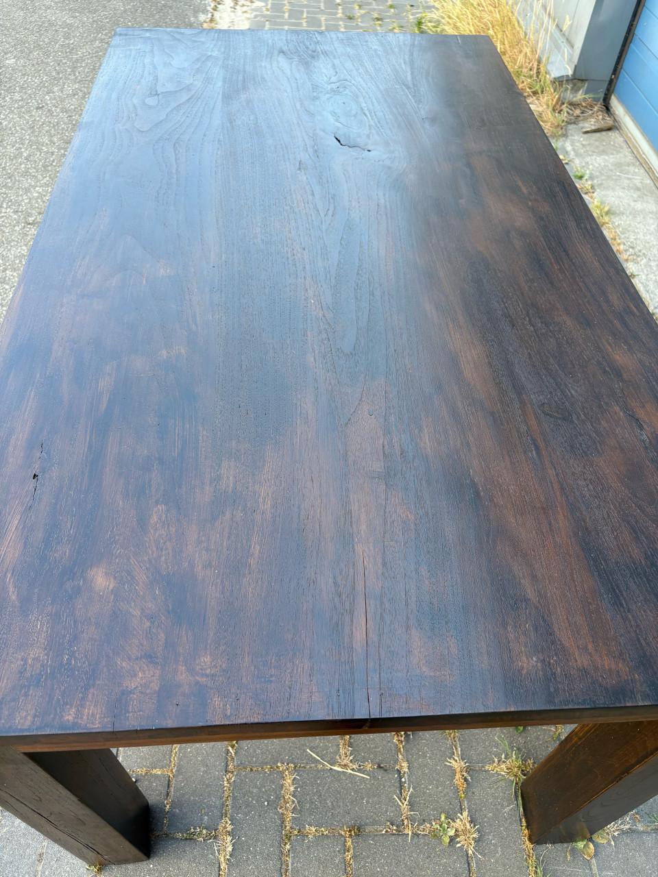 Prachtige massief teakhouten eettafel 160x88,5cm